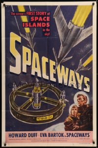 1f156 SPACEWAYS 1sh 1953 Hammer sci-fi, screen's 1st story of the space islands in the sky!
