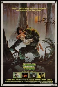1f158 SWAMP THING NSS style 1sh 1982 Wes Craven, Hescox art of him holding sexy Adrienne Barbeau!