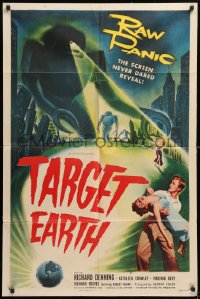 1f160 TARGET EARTH 1sh 1954 raw panic the screen has never dared reveal, cool sci-fi art!