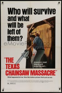 1f164 TEXAS CHAINSAW MASSACRE 1sh R1980 Tobe Hooper cult classic slasher horror, who will survive!