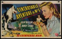 1g056 INCREDIBLE SHRINKING MAN Belgian 1957 classic sci-fi, cool different special effects artwork!