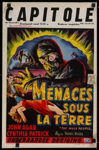 1g058 MOLE PEOPLE Belgian 1956 from a lost age, horror crawls from the depths of the Earth!
