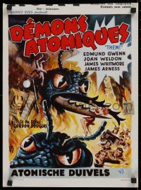 1g061 THEM Belgian 1955 classic sci-fi, cool art of horror horde of giant ant-monsters!