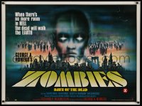 1g070 DAWN OF THE DEAD British quad 1980 George Romero, no more room in HELL, cool Chantrell art!