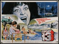 1g074 FRIDAY THE 13th British quad 1980 great completely different art from slasher horror classic!
