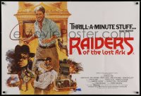 1g079 RAIDERS OF THE LOST ARK London Underground British quad 1981 Bysouth art of adventurer Ford!