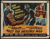 1g105 ABBOTT & COSTELLO MEET THE INVISIBLE MAN style B 1/2sh 1951 Bud & monster carrying Lou!