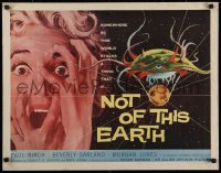 1g132 NOT OF THIS EARTH 1/2sh 1957 classic close up art of screaming girl & alien monster!