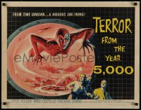 1g136 TERROR FROM THE YEAR 5,000 1/2sh 1958 wonderful art of the hideous she-thing, classic image!