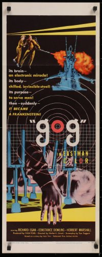 1g091 GOG insert 1954 wacky Frankenstein of steel robot destroys its makers without warning!