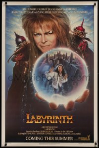 1g150 LABYRINTH teaser 1sh 1986 Jim Henson, art of David Bowie & Jennifer Connelly by Chorney!