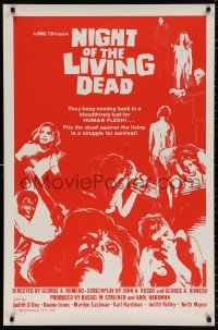 1g153 NIGHT OF THE LIVING DEAD 1sh R1978 classic is back, uncut & uncensored, different variation!
