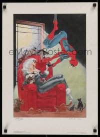 1g031 SPIDER-MAN signed 17x23 Canadian art print 1988 by Stan Lee AND artist Charles Vess!