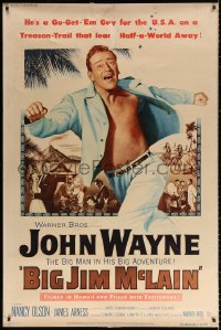 1h067 BIG JIM McLAIN style Y 40x60 1952 BIG John Wayne in his BIG adventure, ultra-rare!