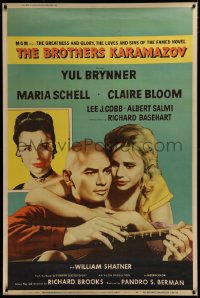 1h071 BROTHERS KARAMAZOV style Z 40x60 1958 Yul Brynner, sexy Maria Schell & Claire Bloom, rare!