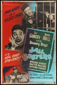 1h084 JAIL BUSTERS 40x60 1955 Bowery Boys in jail, wacky Leo Gorcey, Huntz Hall, ultra-rare!