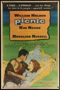 1h093 PICNIC style Z 40x60 1956 William Holden & long-haired Kim Novak by basket, different & rare!