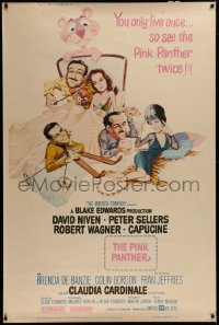 1h094 PINK PANTHER style Y 40x60 1964 wacky art of Peter Sellers & David Niven by Jack Rickard!