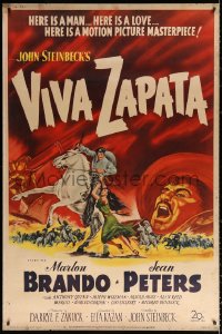 1h103 VIVA ZAPATA style Y 40x60 1952 Marlon Brando, Kazan, John Steinbeck, different & ultra-rare!