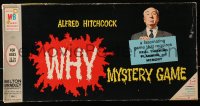 1h335 ALFRED HITCHCOCK board game 1958 Why, mystery game, black cover art featuring the director!