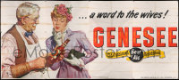 1h161 GENESEE BEER & ALE billboard 1940s art of woman getting beer recommendation from grocer!