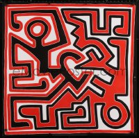 1h064 KEITH HARING 36x36 Italian commercial poster 1992 great art of people dancing and U.S. flag!