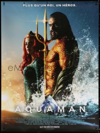 1h117 AQUAMAN advance French 1p 2018 DC, Momoa in title role with sexy Amber Heard, home is calling!