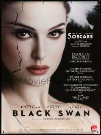 1h123 BLACK SWAN DS French 1p 2011 super close up of cracked ballet dancer Natalie Portman!