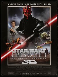 1h135 PHANTOM MENACE advance DS French 1p R2012 Star Wars Episode I in 3-D, top cast!
