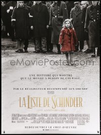 1h138 SCHINDLER'S LIST French 1p R2018 Steven Spielberg WWII classic, the Girl in the Red Coat!