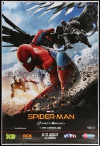 1h146 SPIDER-MAN: HOMECOMING teaser DS French 1p 2017 3 cast image of Holland w/ Iron Man & Vulture!