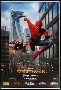 1h148 SPIDER-MAN: HOMECOMING teaser DS French 1p 2017 Holland w/ Iron Man in front of Stark Tower!