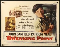 1h206 BREAKING POINT 1/2sh 1950 super c/u of John Garfield & Patricia Neal, Ernest Hemingway!