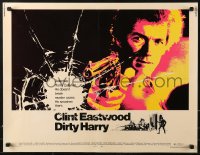 1h211 DIRTY HARRY 1/2sh 1971 art of Clint Eastwood pointing his .44 magnum, Don Siegel classic!