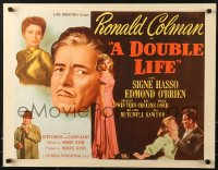 1h213 DOUBLE LIFE 1/2sh 1947 film noir, Ronald Colman, Signe Hasso & pretty Shelley Winters!