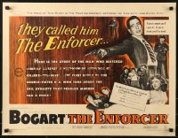 1h215 ENFORCER 1/2sh 1951 Humphrey Bogart close up with gun in hand, if you're dumb you'll be dead