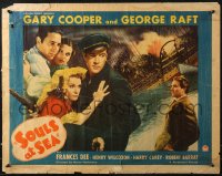 1h237 SOULS AT SEA style A 1/2sh 1937 sailors Gary Cooper & George Raft, Francis Dee, ultra-rare!