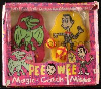 1h281 PEE-WEE'S PLAYHOUSE toy 1987 Paul Rubens' Magic-Catch Mitts, the velcro toss and catch game!