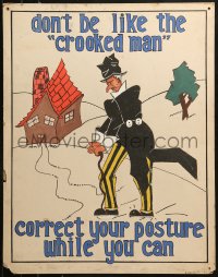 1h175 DON'T BE LIKE THE CROOKED MAN 22x28 special poster 1900s correct your posture while you can!