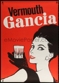 1h057 GANCIA 36x50 Swiss advertising poster 1962 art of sexy woman and glass of vermouth!