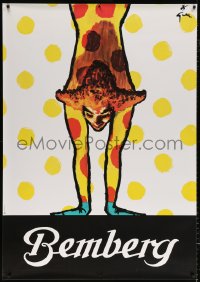 1h058 J.P. BEMBERG 38x54 Italian advertising poster 1950s clown doing handstand by Rene Gruau!