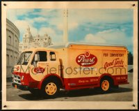 1h167 PEARL LAGER BEER 20x27 advertising poster 1950s cool truck hauling The Gem of Fine Beers!