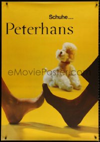 1h059 PETERHANS 36x50 Swiss advertising poster 1965 image of two feet and a stuffed poodle!