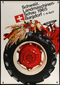 1h040 SCHWEIZ LANDMASCHINENSCHAU 1966 36x50 Swiss special poster 1966 agricultural products!