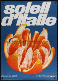 1h060 SOLEIL D'ITALIE 36x50 Swiss advertising poster 1965 close-up image of an orange by Berger!