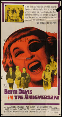 1j236 ANNIVERSARY 3sh 1967 Bette Davis with funky eyepatch in another portrait in evil!
