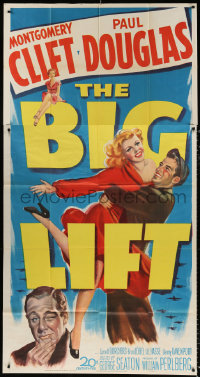 1j253 BIG LIFT 3sh 1950 art of young Montgomery Clift, Paul Douglas & pretty Cornell Borchers!