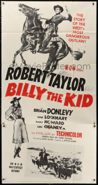 1j257 BILLY THE KID 3sh R1955 Robert Taylor as the most dangerous outlaw in the West!