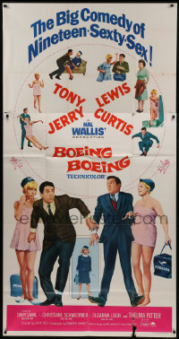 1j261 BOEING BOEING 3sh 1965 Tony Curtis & Jerry Lewis in the big comedy of nineteen sexty-sex!