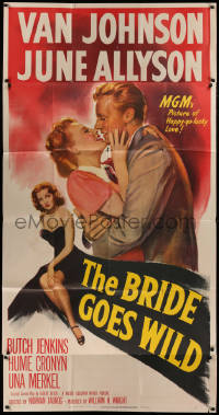 1j264 BRIDE GOES WILD 3sh 1948 romantic art of Van Johnson & June Allyson + sexy Arlene Dahl!